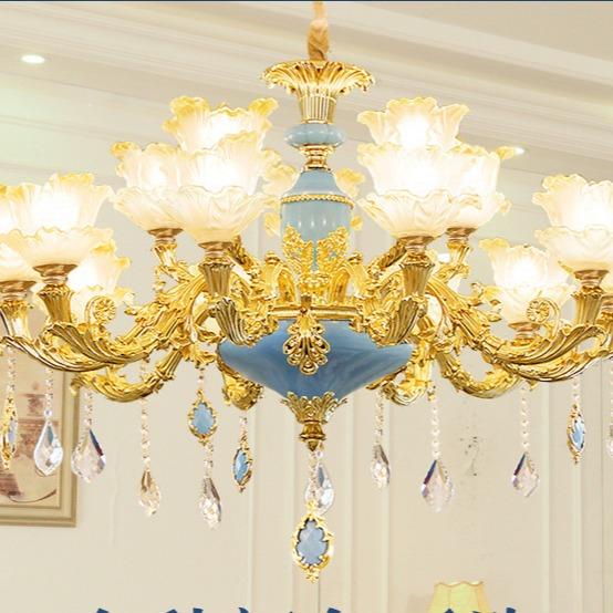 Đèn Chùm 15 Tay 3 Kiểu Mầu BÔNG CẢI Chao Đúc, Tay Đúc Đường Kính 95cm Trang Trí Phòng Khách, Nhà Hàng, Quán CaFe, Karaoke[ BẢO HÀNH 10 NĂM]