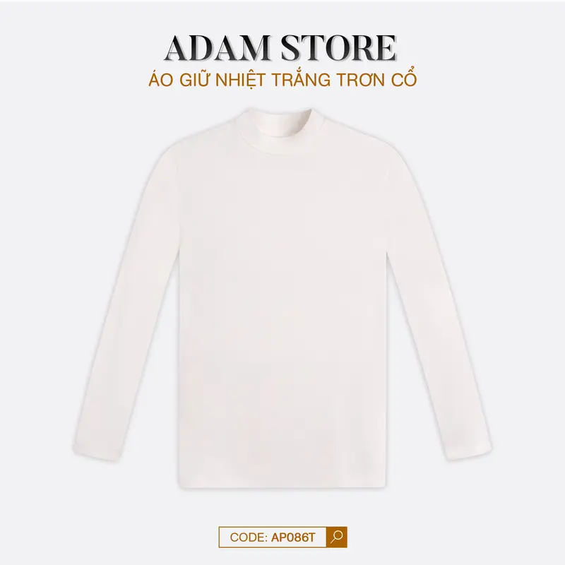 ÁO GIỮ NHIỆT ADAM STORE TRẮNG TRƠN AL086T Menswear Nam 0