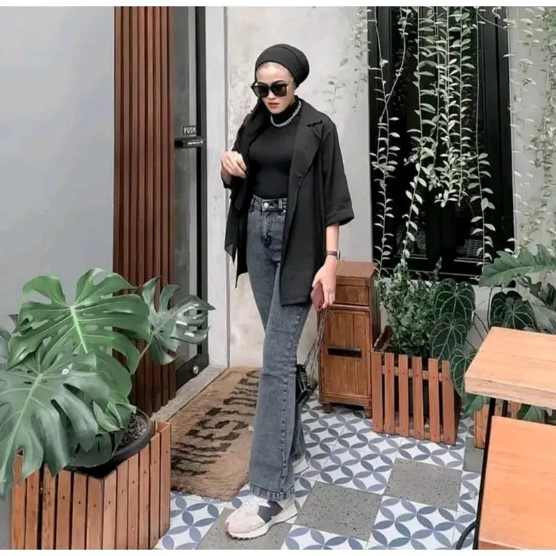 Highwaist Jeans Cutbray Loose - Celana Cutbray Jeans Wanita Kekinian Panjang 3