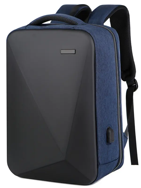 Unisex Business Large Capacity Laptop Backpack with Hard Shell Design, Plain Color Laptop Bag for Work & Travel, Anti-theft Backpack with Lock for Computer 2