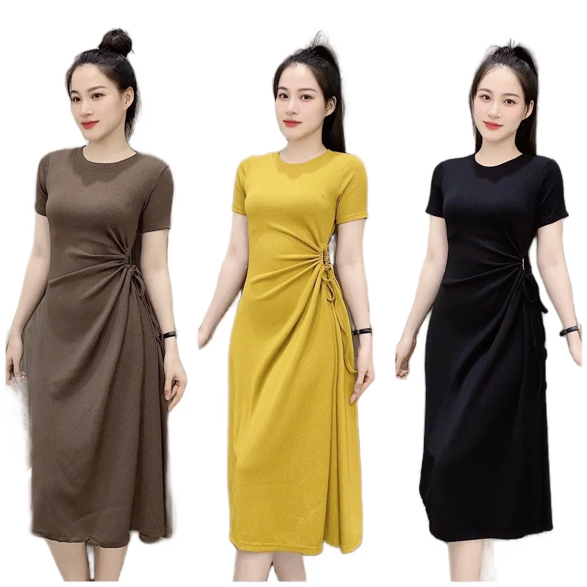 [V46] Váy body xoè khoét eo bên sang chảnh Nữ  Dress Nhung
