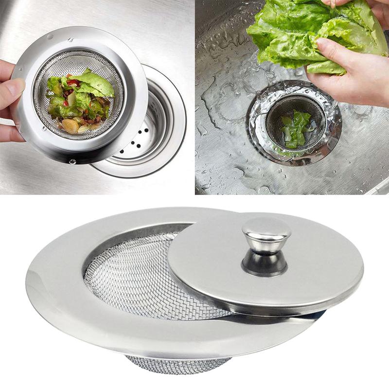 Kitchen Sink Strainer Drain Hair Catcher Bath Stopper Plug Sewer Filter with Lid 1