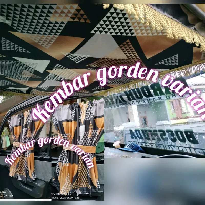 AKSESORIS kain flapon atap kabin 1 set tirai pintu motif terbaru 3