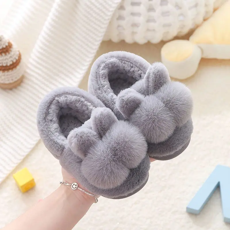 Dép Bông Cho Trẻ Em, Thích Hợp Cho Mùa Thu Và Mùa Đông, Sử Dụng Trong Nhà, Thiết Kế Hoạt Hình Dễ Thương, Không Trơn Trượt, Phù Hợp Cho Bé Trai Và Bé Gái, Quấn Mắt Cá Chân Lông Động Vật, Giày Bông, Cho Trẻ Em 3