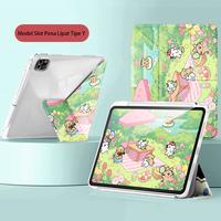 Gambar Cute Cartoon 3+Y Fold Anti-Bend Shockproof Full Coverage Tablet Case with Pencil Slot for iPad gen 10 iPad Air 5 Air 4 iPad Gen 9 Case for iPad Pro 11 12 9  Air 6 2024 10"2 8th 10th 9.7”2024 Pro13”mini6/7 8.3" - HD051, Air1/2 Gen 5/6-9.7" dari LGEE CASE Kota Tangerang 1 Tokopedia