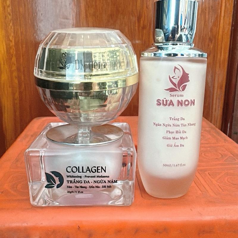  BỘ BA NÁM TÀNG NHANG LÂU NĂM   kem nám dk đêm ,kem collagen,sữa non lớn   