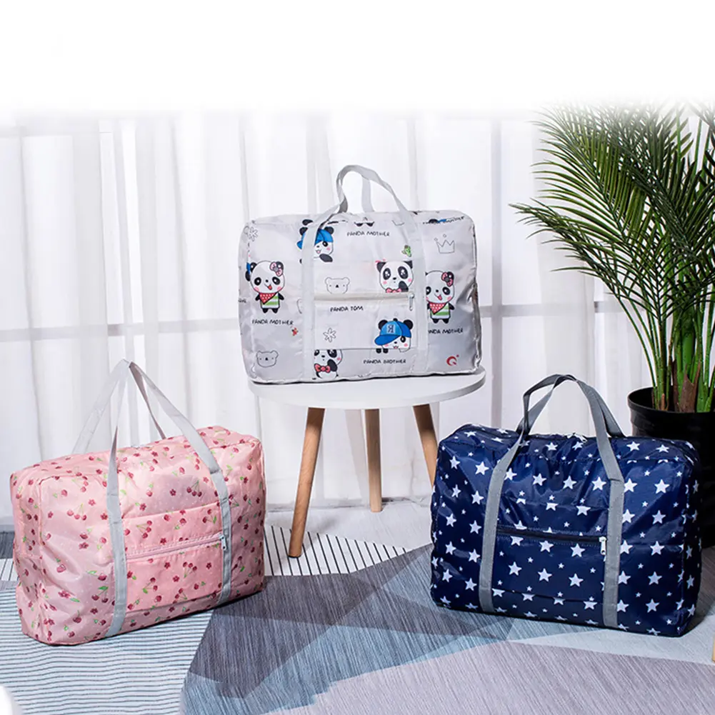 Women Carry On Handbag Waterproof with Trolley Sleeve Ladies Vacation Simple Bag