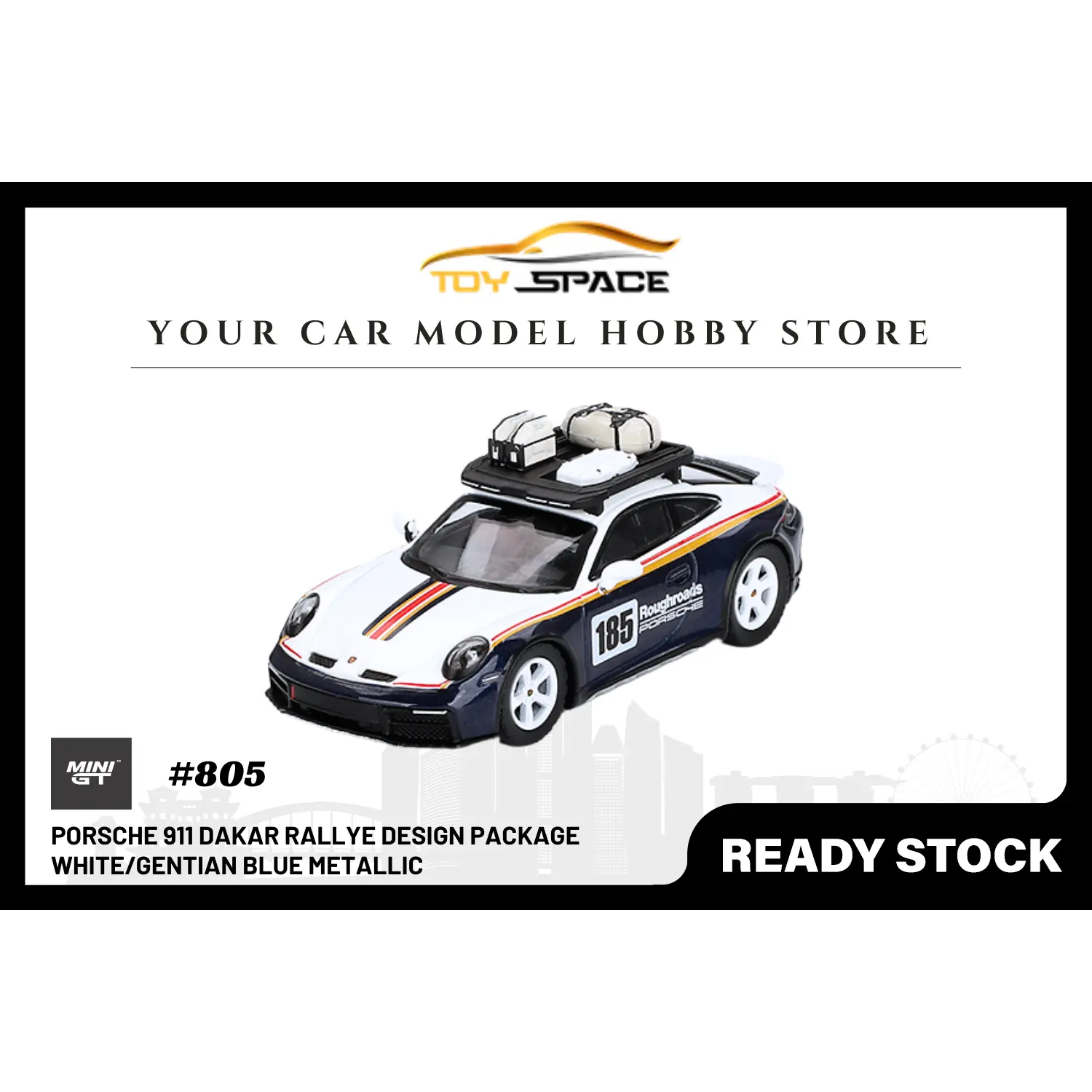 [MINI GT] Porsche 911 Dakar Rallye Design Package White/Gentian Blue Metallic