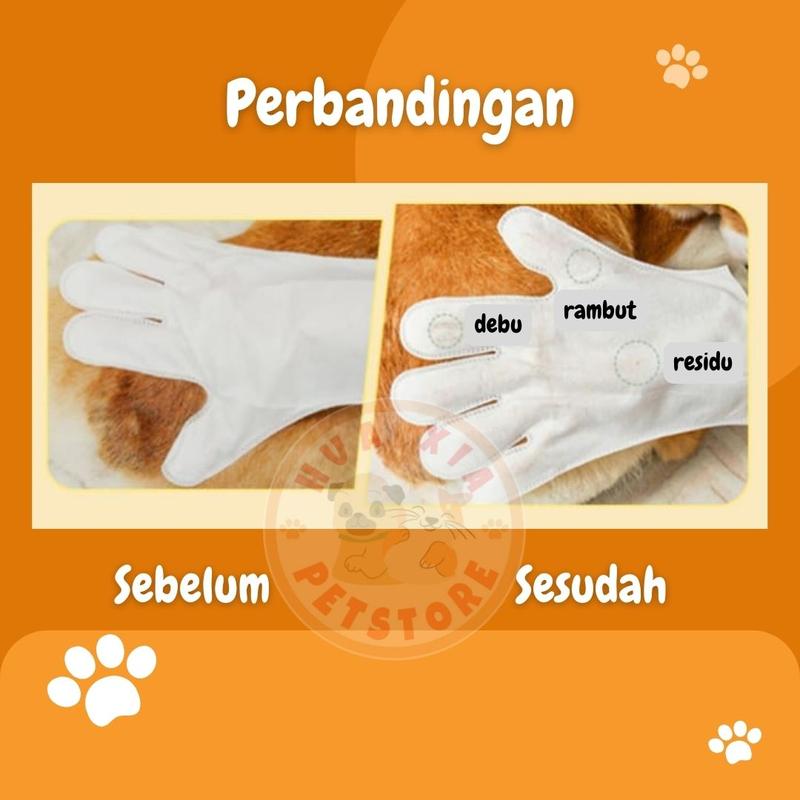 Tisue Basah Sarung Tangan Pembersih Anjing Kucing Pet Cleaning Glove Wipes 2