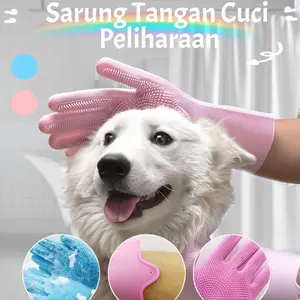 Sarung Tangan Shower Hewan Peliharaan/Pijat Bulu Sarung Tangan Cuci Hewan Peliharaan/Sarung Tangan Penghilang Noda