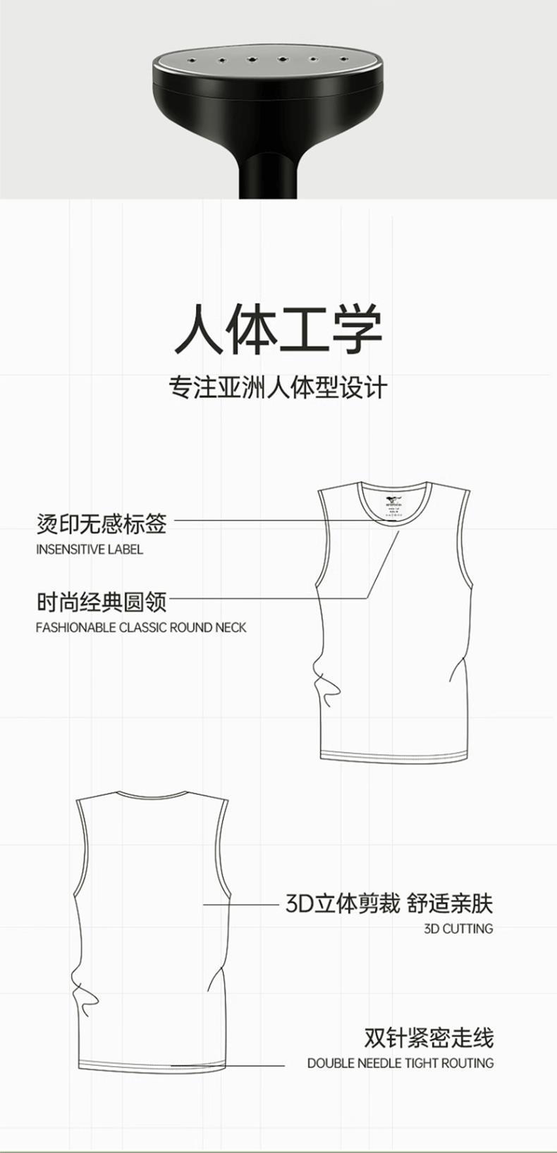 Product Introduction of Men's 230g Cotton Summer Sports Vest White Loose Round Neck Sleeveless T-Shirt Tank Top Wide Shoulder Cotton Undershirt 11