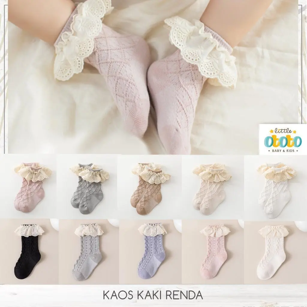 LITTLE OTOTO 0-5th Kaos Kaki RENDA Motif Korea IMPORT - baby socks kids socks girl kaos kaki