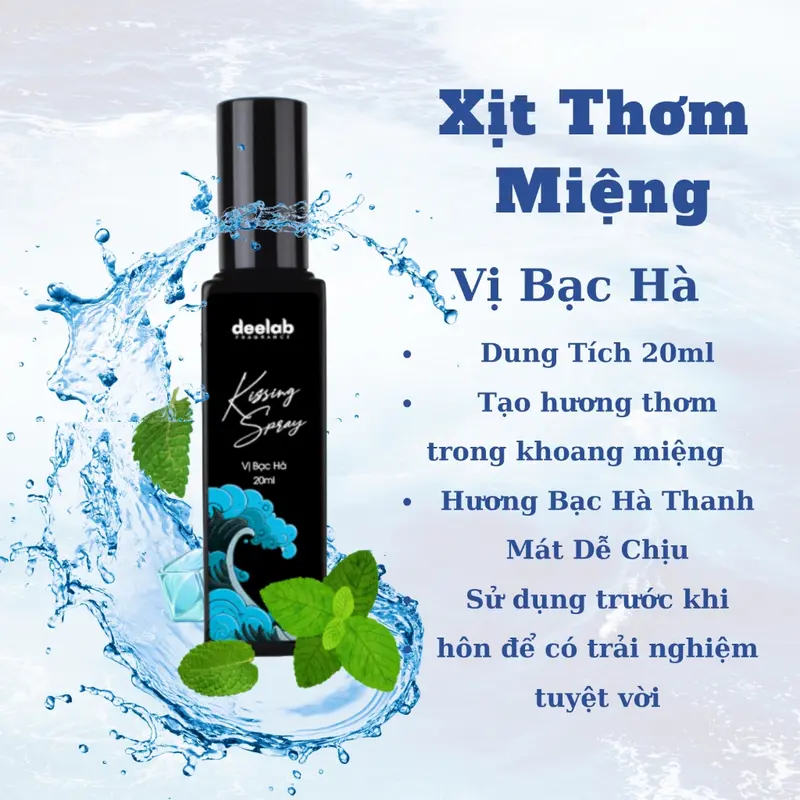 Xịt Thơm Miệng Kissing Spray 20ml Hương Trái Cây, Mát Lạnh, Ngọt Ngào Thơm Mát. 2