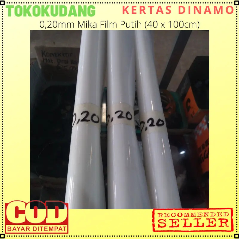 0,20 mm Mika Film Putih Ukuran 40x100 cm Tebal 0.20 mm Kertas Pelapis Gulung Motor Listrik , Hiasan Lampu , Rebana Gendang 1