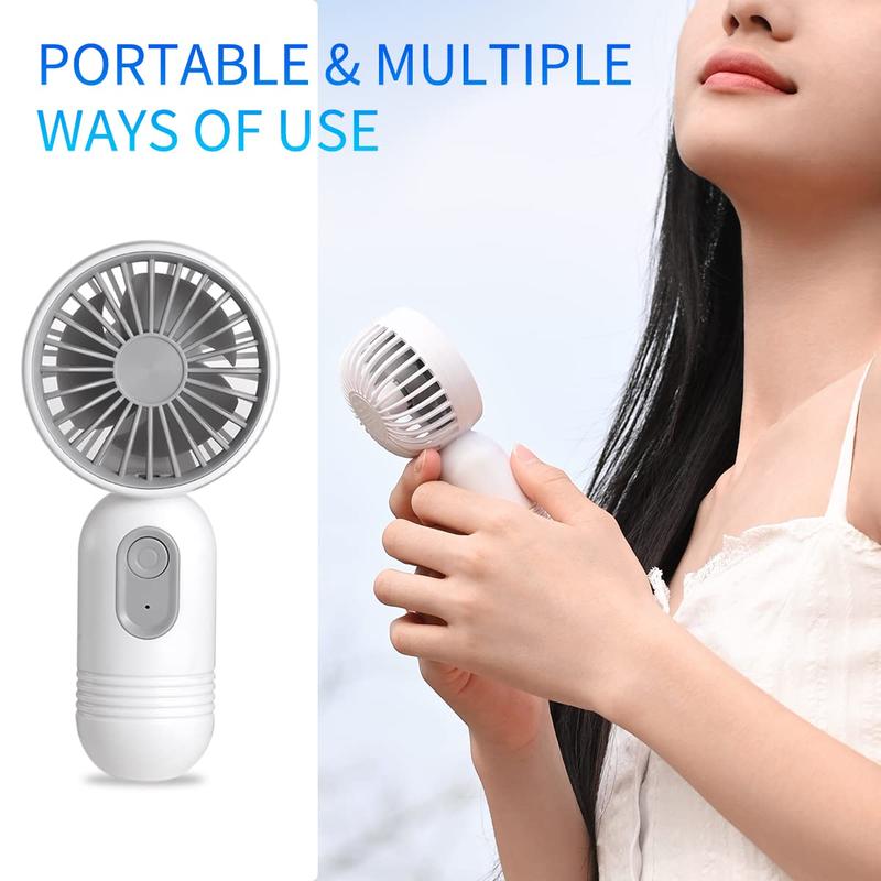 Portable Fan, USB Rechargeable Fan Portable 3-Wind Speeds Handheld Fans, Silent Operation Personal Cooling Fan for Office, Outdoor, Travel, and Camping, USB & Mobile Mini Fan 8