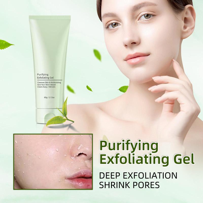 Green Tea Facial Scrub Gel, 1/2 Boxes Deep Cleansing Facial Scrub, Gentle Facial Exfoliating Gel, Facial Skin Care Product for Women & Men 6