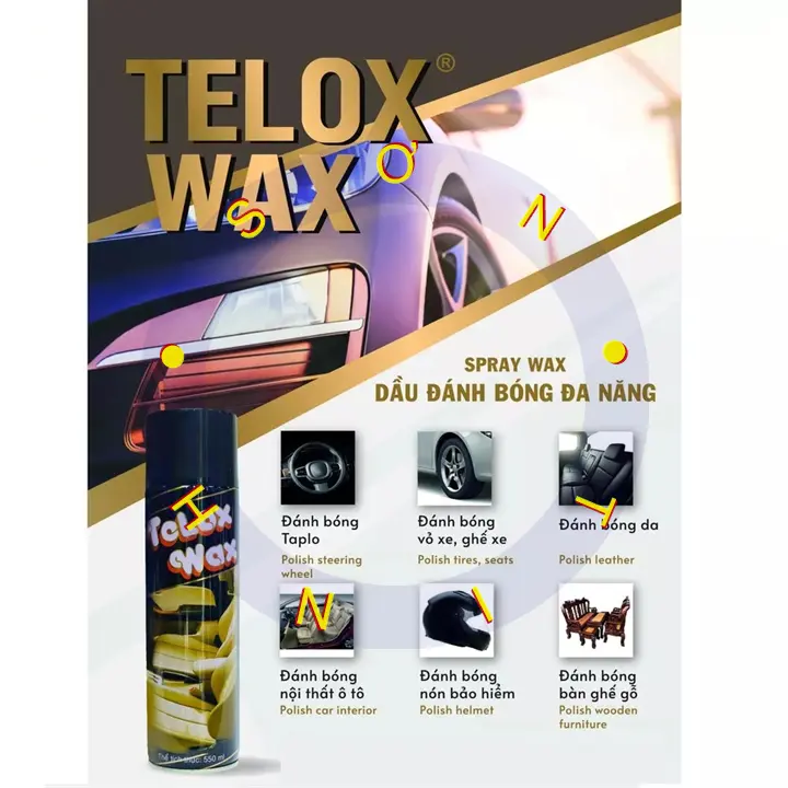 Xịt bóng tổng hợp Telox Wax 550ml - Sản phẩm chăm sóc xe hơi