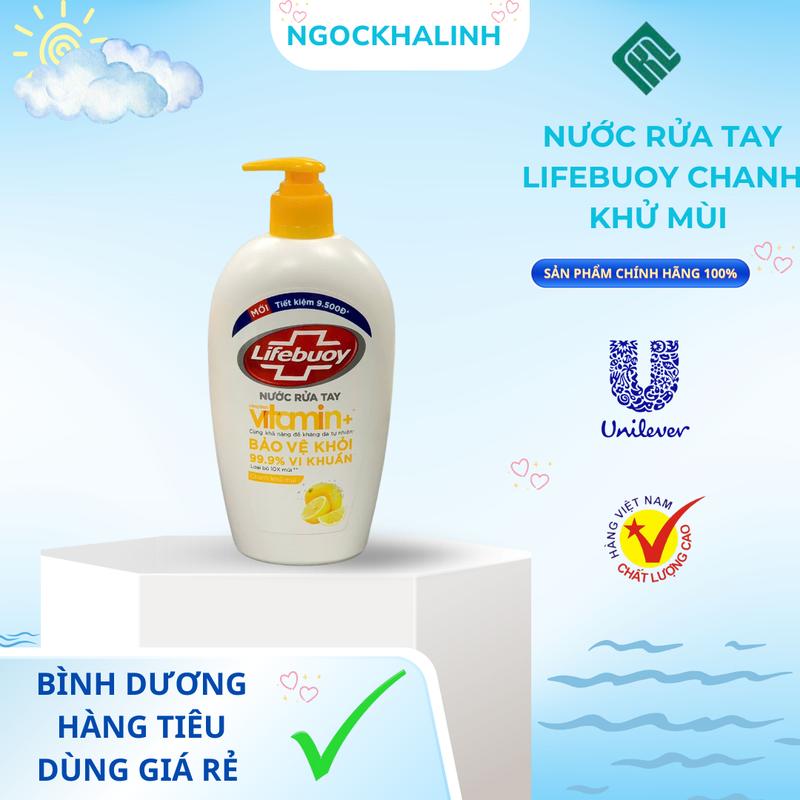  Nước rửa tay Lifebuoy chanh khử mùi chai 450g 