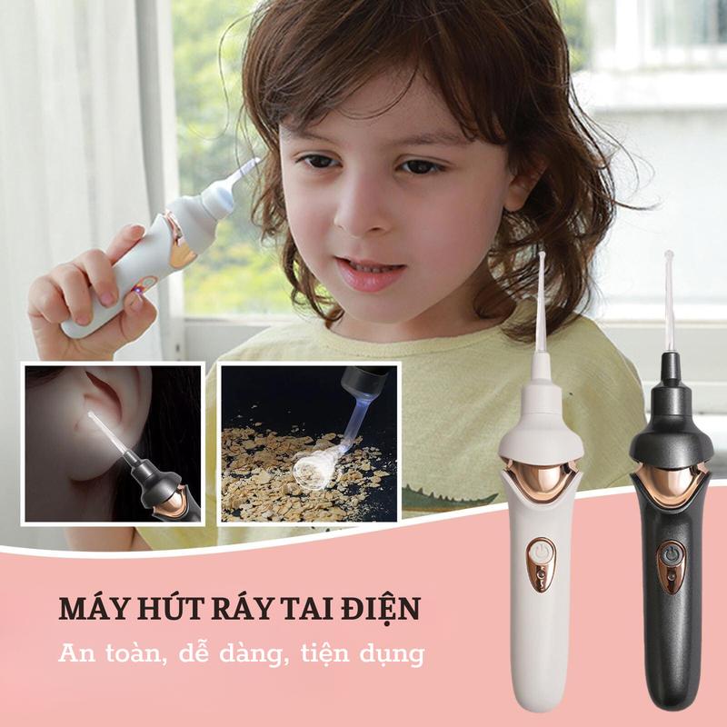 Máy lấy ráy tai khô không dây, Dụng cụ lấy ráy tai có đèn, máy hút ráy tai sử dụng được cho cả người lớn và trẻ nhỏ Nữ Ngoáy Tai