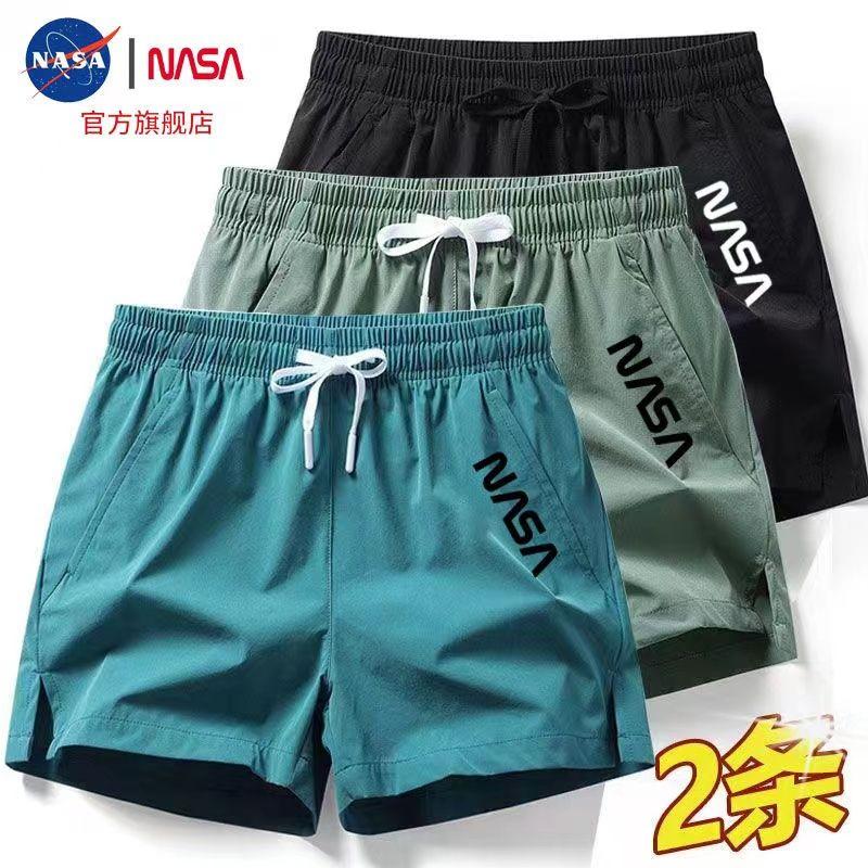 Quần Đùi Thể Thao Mùa Hè, Dành Cho Nam Và Nữ, Chất Liệu Lụa Lạnh Thiết Kế NASA, Mỏng, Quần Đùi Chạy Bộ Co Giãn, Cùng Kích Thước, Quần Đùi Có Khớp 5