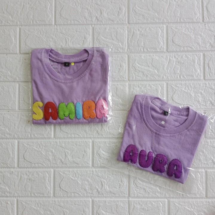 Product Introduction of kaos nama anak bahan Katun kombad adem untuk anak laki-laki dan perempuan usia 0-13 tahun lengan pendek 21