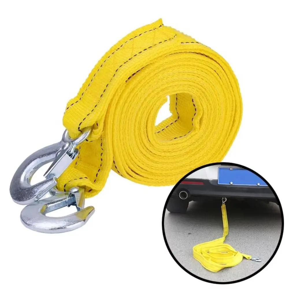 Practical 5-ton 4M Car Tow Cable with Hooks Double Layer Towing Pull Rope Thickening Trailer Rope