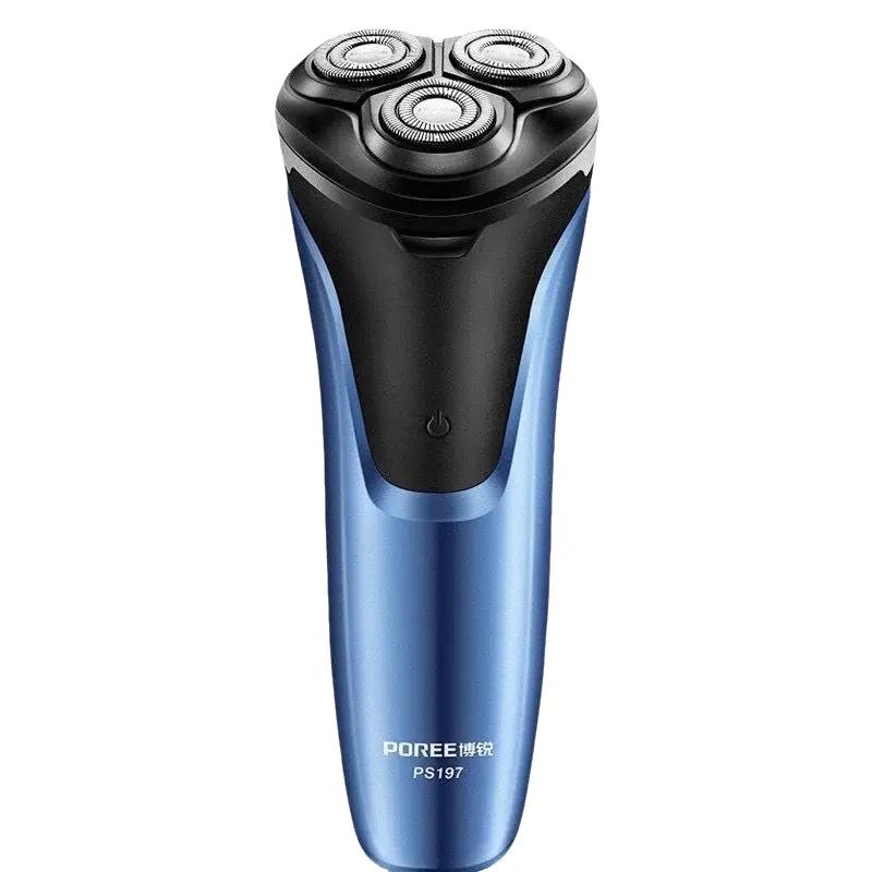 Máy cạo râu 3 lưỡi POREE PS-197 chân sạc Type C chống nước tốt, tự động làm sắc
