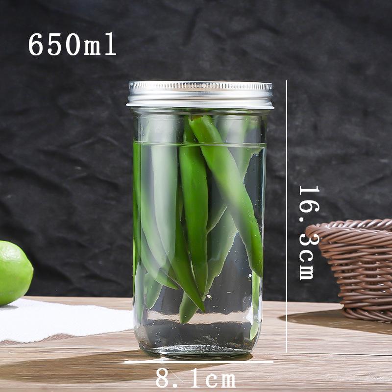 Hũ thủy tinh 650ml nắp bạc làm bánh plan, hũ làm sữa chua, hũ đựng mứt, hũ thủy tinh đựng Đựng Gia Vị Đựng Đồ Ăn Đựng Thực Phẩm