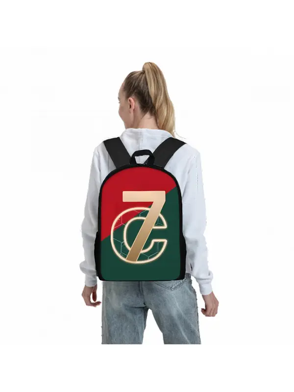 No.7 Print Backpack Set, Casual Backpack & Lunch Bag & Pencil Case, Functional Bag Set for Men & Women 4