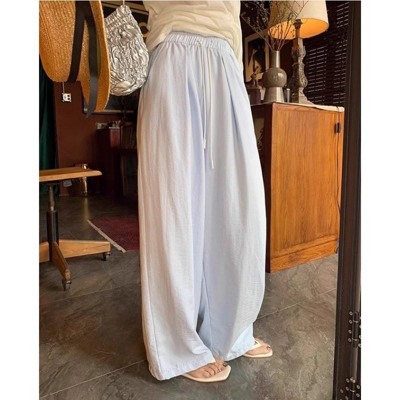 Product Introduction of Spring New Simple Casual Women's High Waist Wide Leg Pants 250324 6