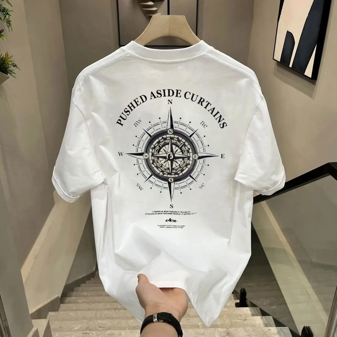 2024 Summer New Loose T-Shirt Trendy Printed Boys' Fashion Trendy Couple Comfortable Half Sleeve T-Shirt Casual Men'S Style Fabric Menswear Polyester Streetwear Top