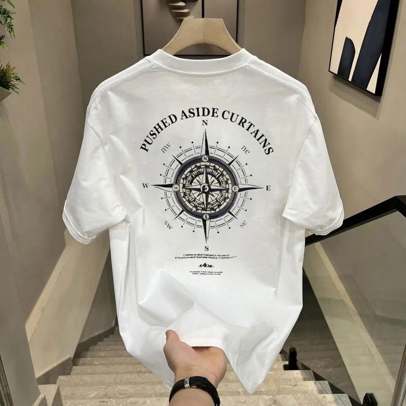Product Introduction of 2024 Summer New Loose T-Shirt Trendy Printed Boys' Fashion Trendy Couple Comfortable Half Sleeve T-Shirt Casual Men'S Style Fabric Menswear Polyester Streetwear Top 15