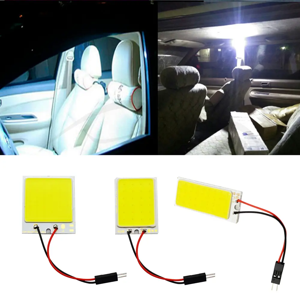 Đèn LED bảng điều khiển ô tô, T10, 12V, COB 24 / 36 / 48 SMD, Đèn đọc nội thất, Đèn vòm Festoon
