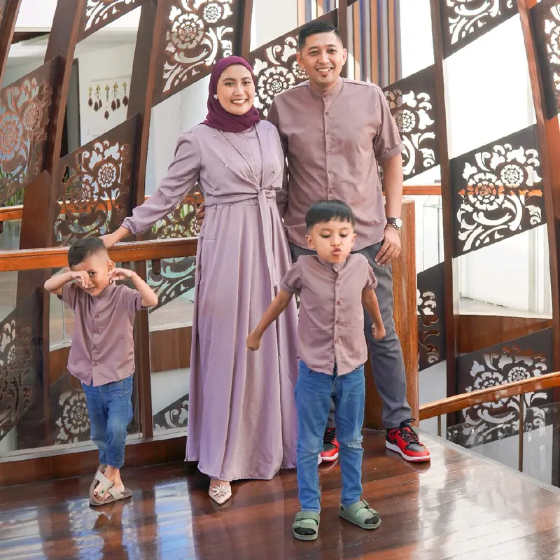 Baju Sarimbit Gamis Muslim Panjang Couple Keluarga Ibu Anak - Raya Series by Nuriariya 2