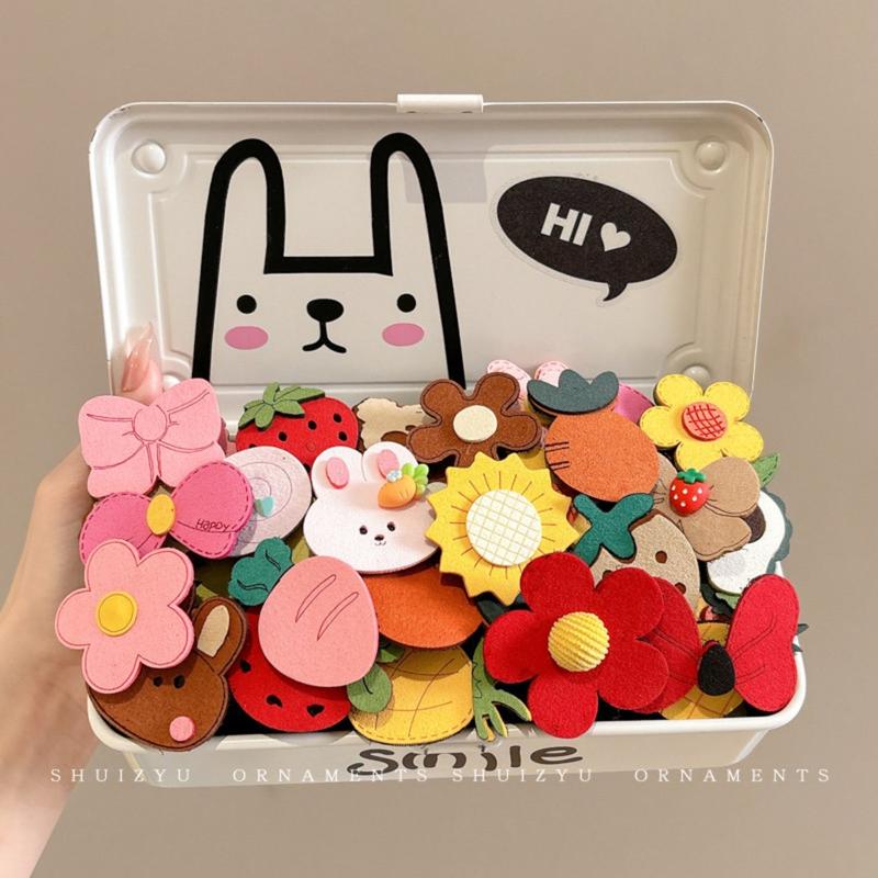 Miếng Dán Tóc Ma Thuật, Velcro, Dành Cho Trẻ Em, Kẹp Tóc Dính Hoa Dễ Thương, Phụ Kiện Tóc Dính, Dành Cho Bé Gái