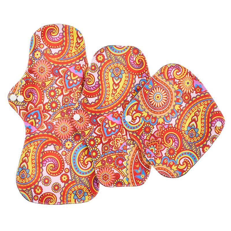 3Pcs Cloth Sanitary Pads Reusable Napkins 3 Sizes Menstrual Pads for Heavy Flow Night Use 7