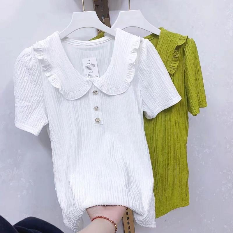 Product Introduction of Áo Sơ Mi Cổ Búp Bê Nữ ngắn Tay Hàng Mới Về Mùa Hè Năm 2024, Thời Trang, Áo Mặc Bên Ngoài Dễ Phối Đồ Thích Hợp Cho Giới Trẻ, Che Phủ Khuyết Điểm, Dễ Phối Đồ 19