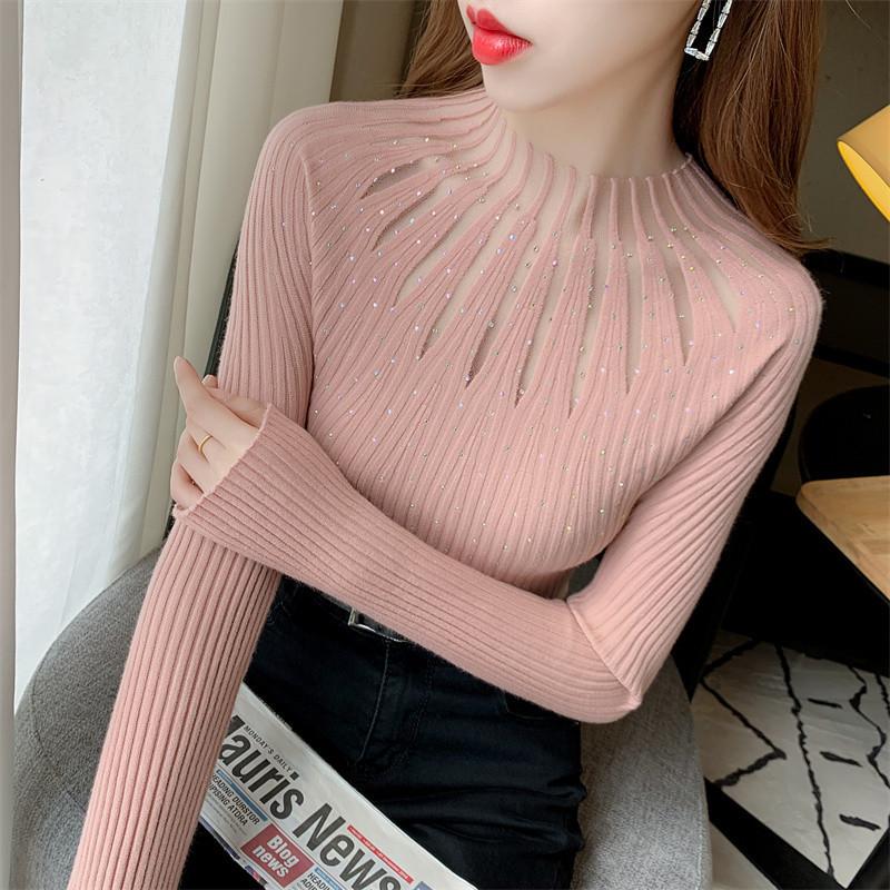 Product Introduction of Áo Lớp Nền Cho Nữ, Hàng Mới Về, Dáng Ôm, Ren Và Kim Cương Giả, Áo Áo Chui Đầu Dễ Phối Đồ Áo Len, Có Thể Mặc Bên Trong Áo Len, Thích Hợp Cho Mùa Thu Top Trắng 5