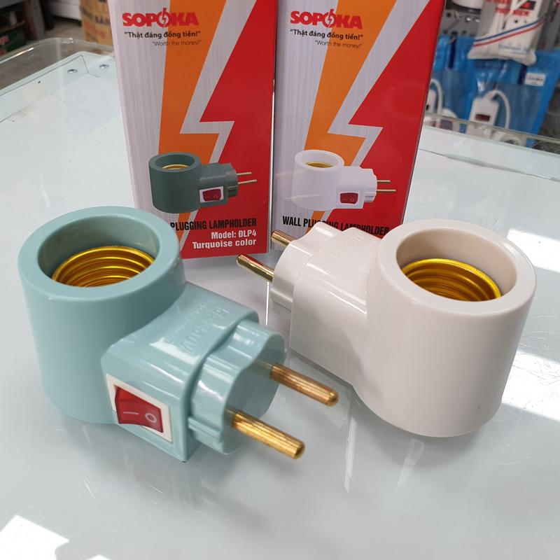 Đui đèn có công tắc liền phích cắm E27 SOPOKA (chỉ đui đèn)