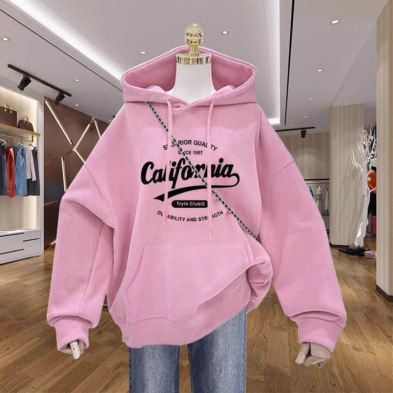 Product Introduction of Áo Hoodie Mùa Thu, Dành Cho Phụ Nữ, Hàng Mới Về Năm 2024, Thiết Kế Màu Xanh Navy Lót Lông Cừu, Áo Khoác In Hình Thời Trang Hàng Đầu 1