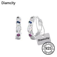 Gambar Diamcity Anting Zircon Pelangi Opal Mewah Ringan yang Modis dan Serbaguna - perak, 14mm dari Diamcity Official Store Kab. Gresik 1 Tokopedia