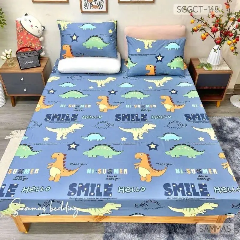 (Bộ Ga Bo Chun) Bộ Drap mẫu VỊt Hồng, Kích thước ga đệm m2, m6, m8, 2m2, Vải Poly Cotton cao cấp 3