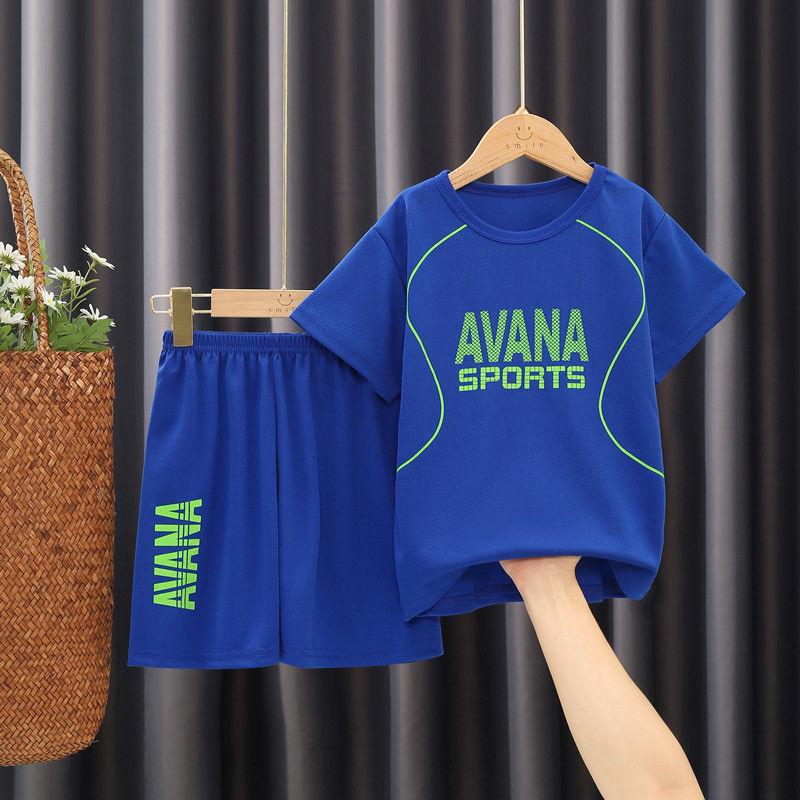 Product Introduction of 2025 Children's Short Sleeve Set Big Kids Sportswear Boys Girls Casual Summer Quick-Dry Clothes Summer Baby Two-Piece Set 25