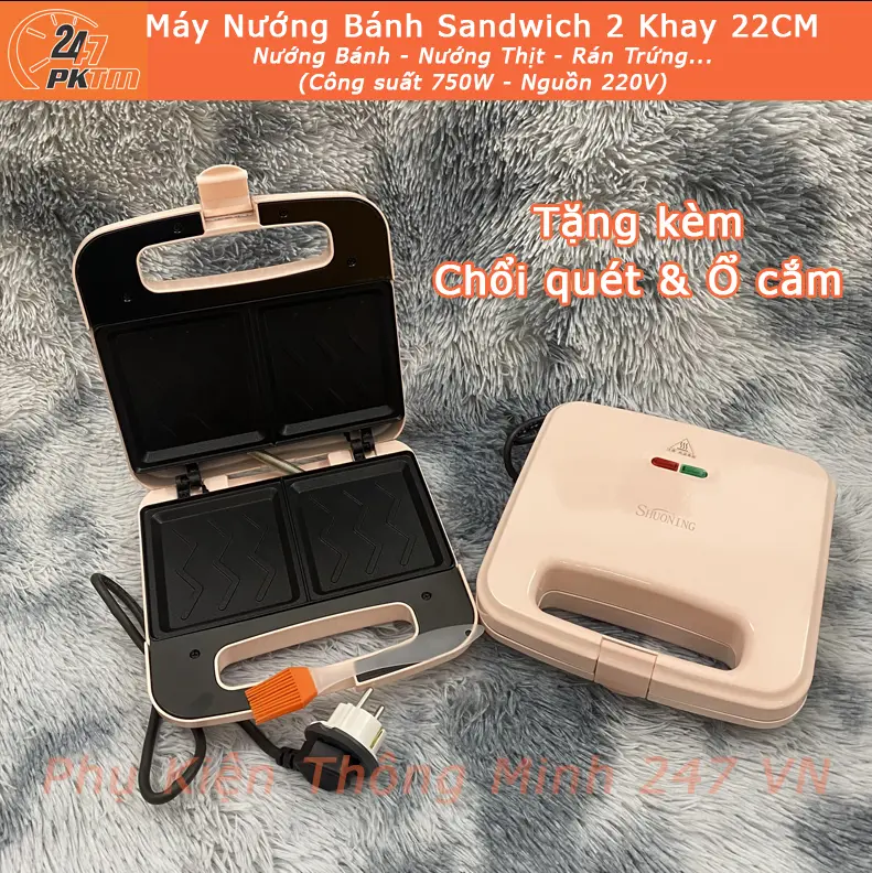 Máy Nướng Bánh Mì Sandwich Rán Trứng Rán Thịt Làm Đồ Ăn Sáng 1 và 2 Ngăn Làm Nóng Nhanh Phù Hợp Cho Gia Đình | Phụ Kiện Thông Minh 247 VN 0