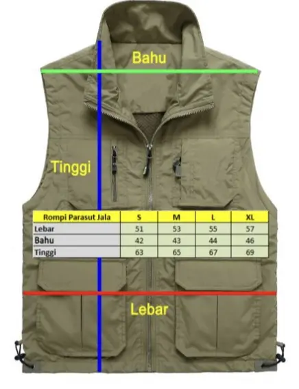 jaket rompi pria casual katun drill rompi motor terbaru Katun Polos 3