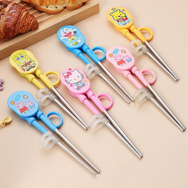 Đào Tạo Trẻ Em Em Bé Đũa Bằng Thép Không Gỉ, Thiết Kế Hoạt Hình, Thích Hợp Cho Trẻ Em Và Người Mới Bắt Đầu, Q6R8 0