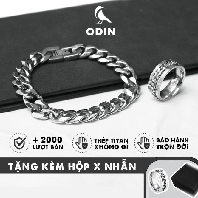 Vòng tay ODIN Chain Cuban 9mm - Thép Titan 316L - Tặng kèm nhẫn Titan