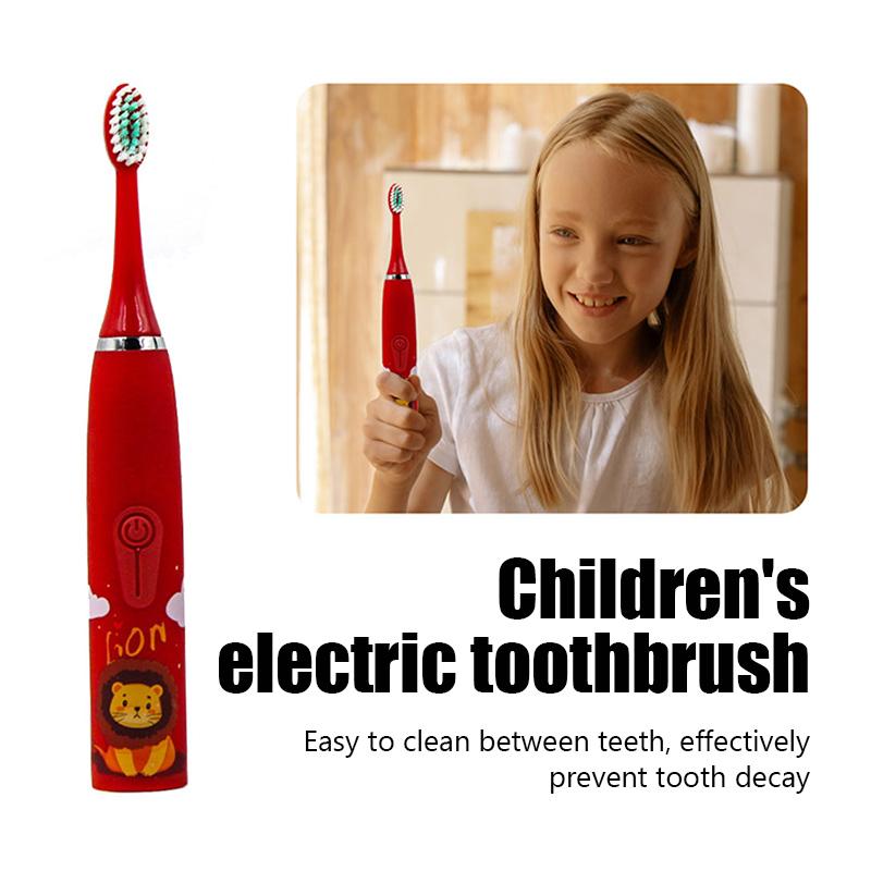 Product Introduction of Children's Electric Toothbrush With Replacement Heads Colorful Cartoon Ultrasonic Rechargeable Soft Hair Sonic Cleaning Brush adult  toothbrush portable  toothbrush 5