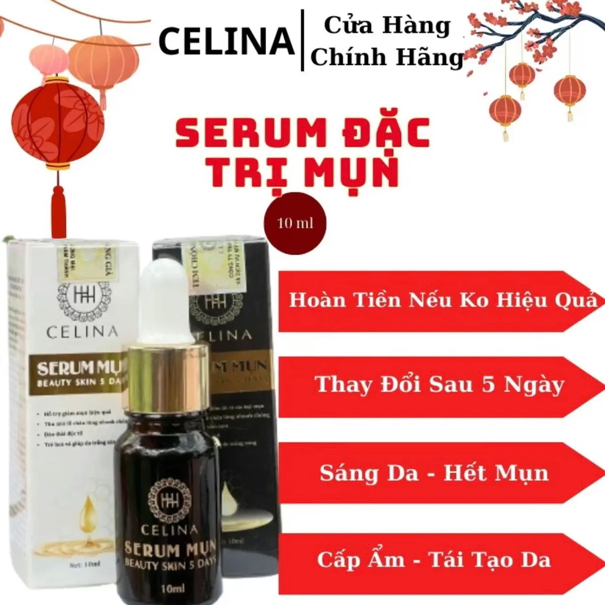 Serum đặc trị mụn Celina dung tích 10ml ( tặng kèm serum mụn ngày)