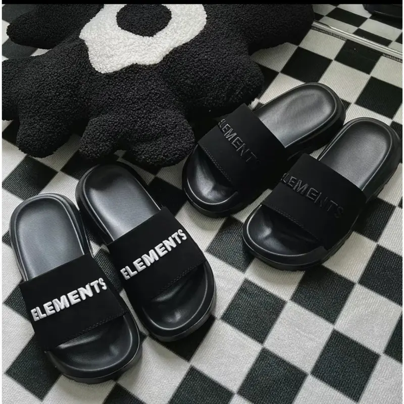 Dép Elements Silde Chunky chữ thêu nam nữ ( D-E02) - Dép quai ngang Elements nam nữ chữ thêu dế cao Slipper DéP 4